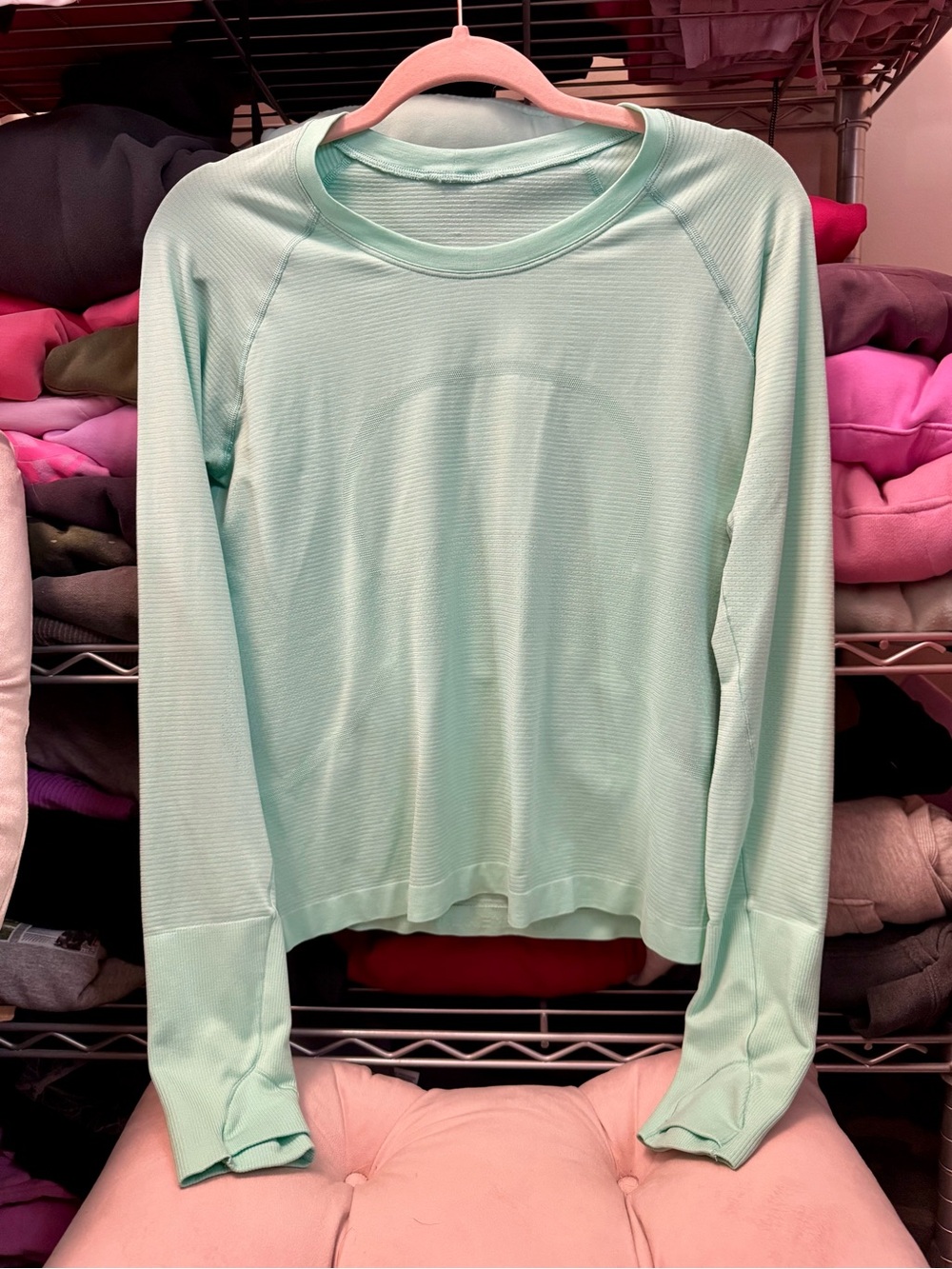 Mint Green / Tiffany blue Long-Sleeve Women's Crewneck Swiftly T - 10